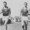 Bobby (on the right) competing in track at McMurray College